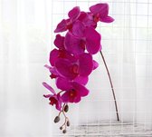 BaykaDecor - Kunst Orchidee Latex Tak - Voelt Als Echt - Woondecoratie - Hyperrealistische - Cadeau - DIY Bruiloft - Paars - 95 cm