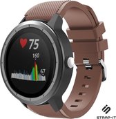 Siliconen Smartwatch bandje - Geschikt voor  Garmin Vivoactive 3 siliconen bandje - koffiebruin - Strap-it Horlogeband / Polsband / Armband