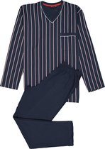Gotzburg heren pyjama - blauw met wit  en rood gestreept -  Maat: XL