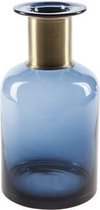 Vaas - Flesvaas - Fles Vaas - Bloempot -Donkerblauw - Rond - Glas - 12x12xh30