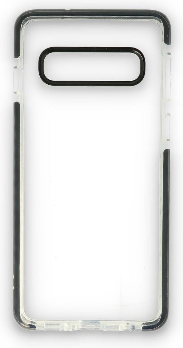 HB Hoesje Geschikt voor Samsung Galaxy S10 - Zwart - Anti Shock Gel Armor Back Cover Case