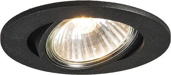 QAZQA cisco - Moderne Dimbare LED Smart Inbouwspot incl. wifi met Dimmer - 1 lichts - Ø 90 mm - Zwart - Woonkamer | Slaapkamer | Keuken