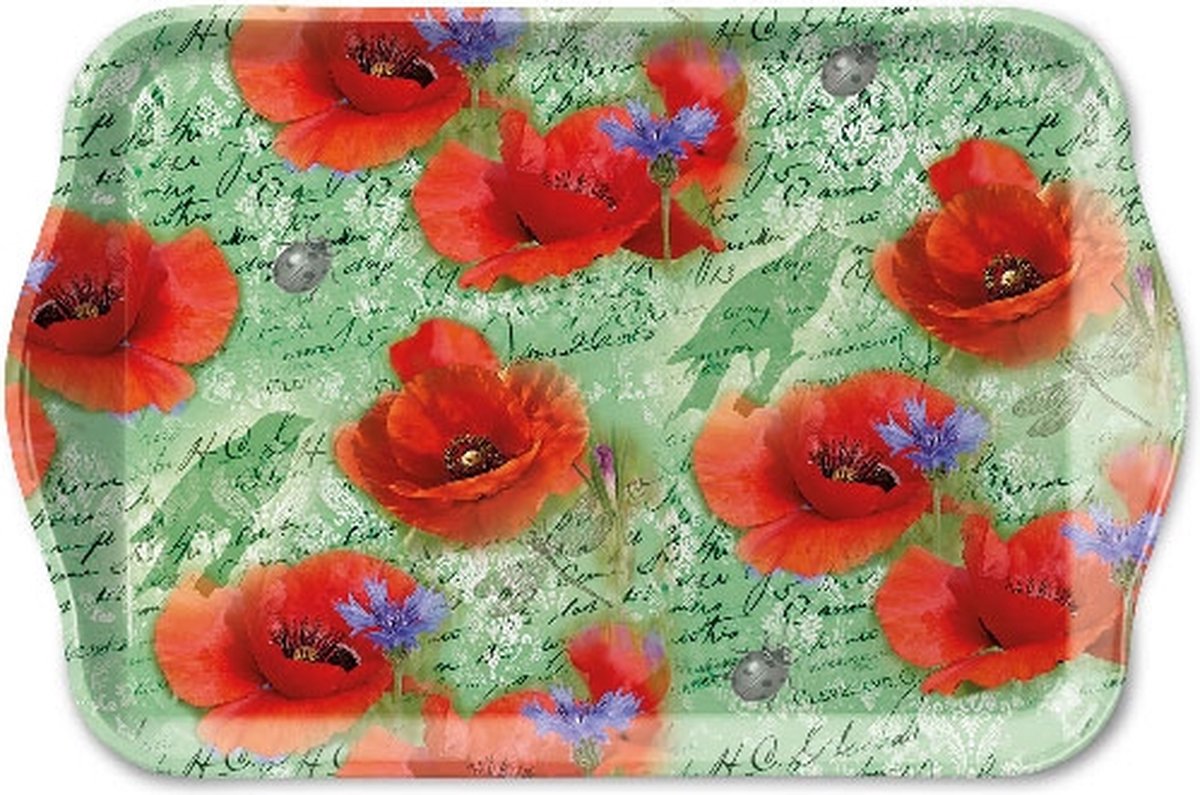 Ambiente - Tray- Melamine - Painted Poppies - dienblad