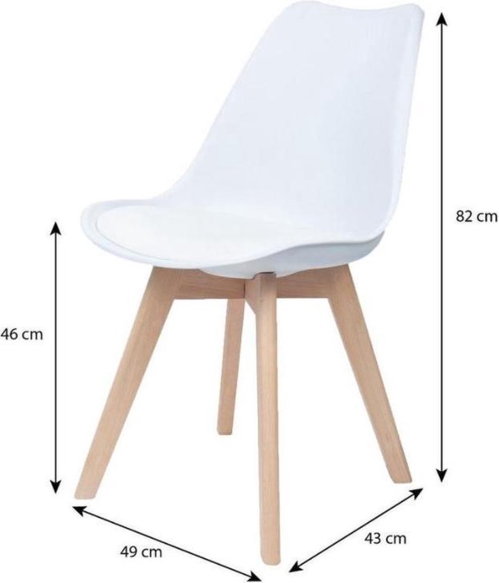 Chaise de salle à manger blanche avec rembourrage d'assise Chaise seau |  bol.com