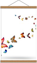 Schoolplaat – Vliegende Rij van Vlinders - 40x60cm Foto op Textielposter (Wanddecoratie op Schoolplaat)