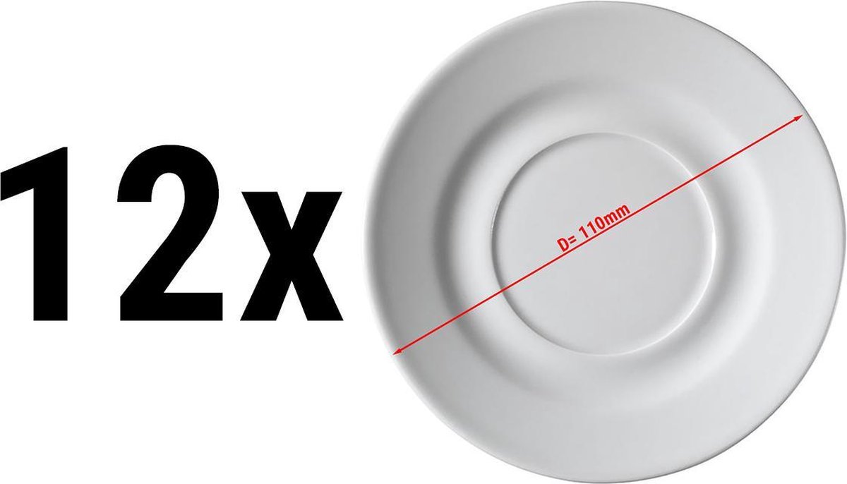 (12 stuks) PERA Wit - Koffieschotel - Ø 11 cm | GGM Gastro