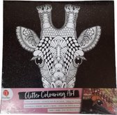 Colouring art set - Canvas kleuren - Kleuren - Canvas - Inkleuren - Kleurcanvas - Kleurplaat - Glitter - Giraffe - Set met Twinmarkers - Art stiften - Professioneel markersset - Dual-tip Mark