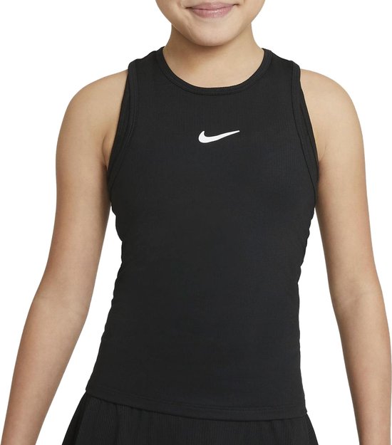 Nike Court Dri-FIT tennistop Junior Sporttop - Maat 140 - Meisjes - Zwart/Wit