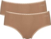 Sloggi dames Basic Midi GO organische slip 2-pack  - Skin  - L  - Beige