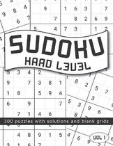 Sudoku Hard Level 300 Puzzles with Solutions and Blank Grids Vol 1