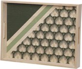 Dienblad Decoratie - Decoratieschaal - Plateau - Decoratieve Schaal - Kaarsenplateau - Kaarsenbord - Palm Donkergroen - 40x30cm - Hout