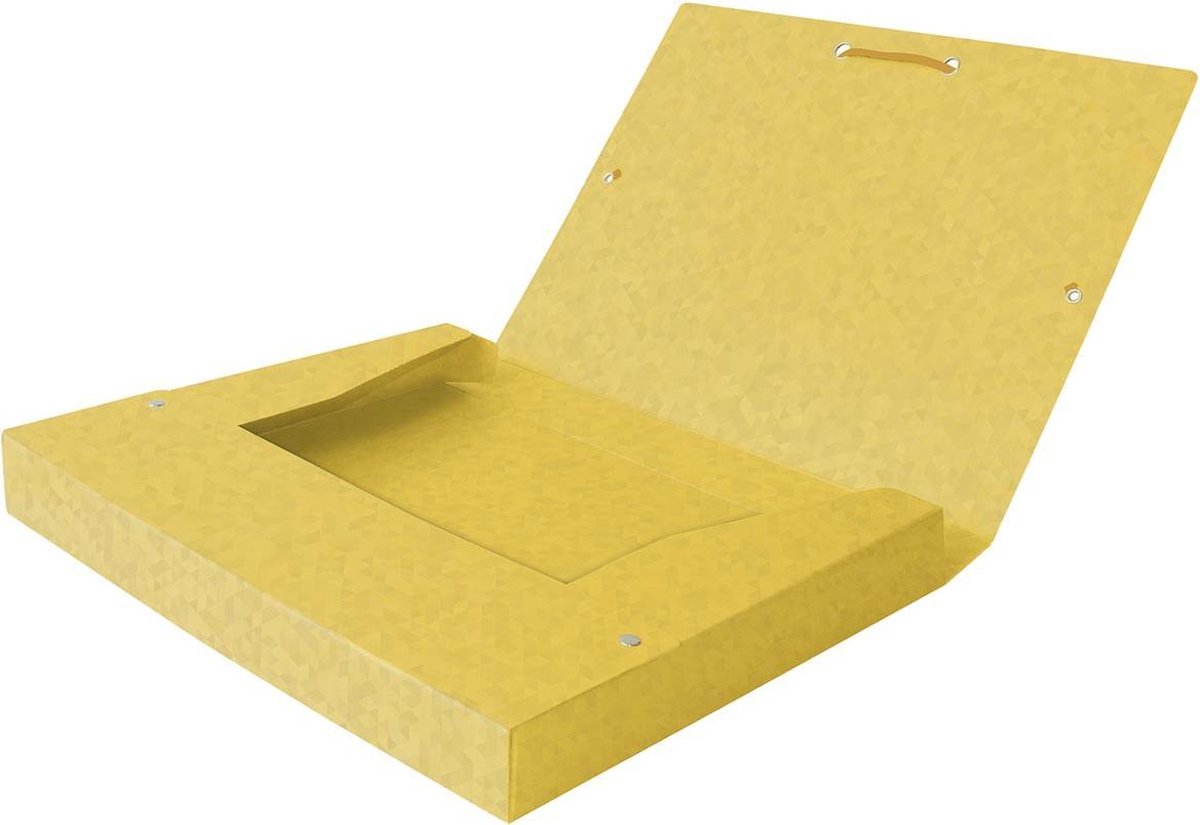 Elastobox oxford top file+ a4 25mm geel | 1 stuk - Oxford