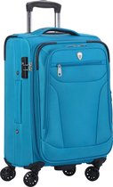 Cambridge 365 XL Handbagage Koffer - 56cm met TSA-slot – Expander – Voorvakken - Aqua Blauw