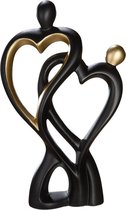 Gilde Handwerk Sculptuur Beeld Door het hart verbonden Keramiek zwart goud