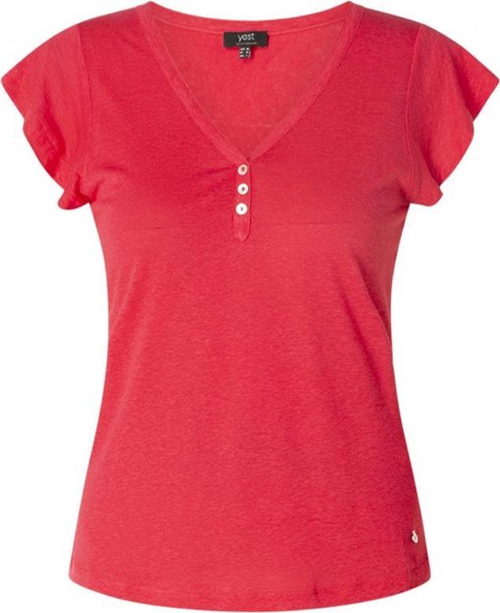 YESTA Lina Jersey Shirt - Dark Pink - maat 2(50)