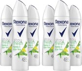 Rexona Deospray Women – Stay Fresh Bamboo Aloe Vera - Voordeelverpakking 6 x 150 ml