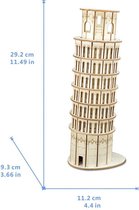 Houten modelbouwpakket - Leaning tower of pisa - 11.2 x 9.3 x 29.2 cm