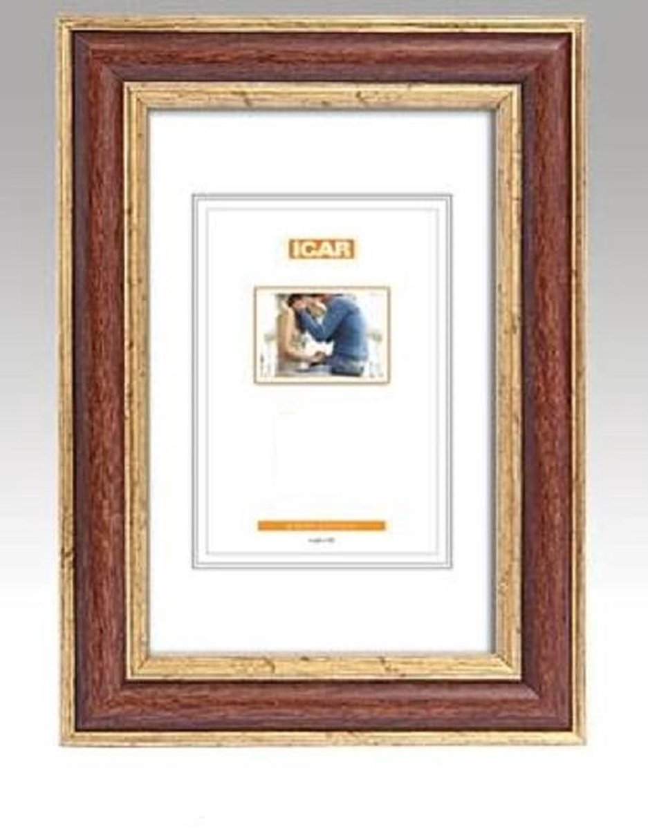 Icar Kunststof Fotolijst Rolls Bruin/Goud 10x15 cm