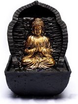 Boeddha Biddend Waterfontein Met Warm Sfeervol LED-licht Tafelmodel 13.3cm x 13.3cm x 20cm