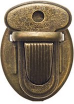 2x Klik tassluiting - brons metaal - 3-delig - 25 x 33 mm - tassensluiting- sluiting voor tas
