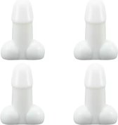 Tirecockz ventieldoppen cover penis / piemel siliconen 4 stuks wit