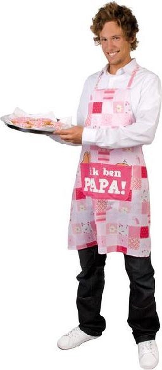 Goedkoopste Schort ik ben papa roze