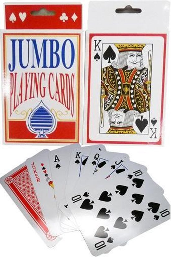 Afbeelding van het spel Jumbospeelkaarten plastic coated 9x14cm