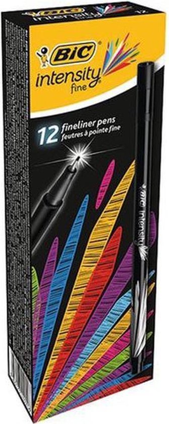 BIC Intensity Stylo Feutre d'Ecriture Pointe Fine et Corps Noir