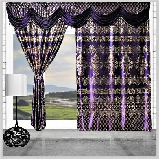 Nouveau rideau violet Lambbreak prêt à l'emploi - Rideau design en 2  parties de... | bol.com