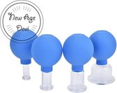 New Age Devi - Massagecups - Set 4 stuks - Blauw -Cupping therapie - Huid lifting - Anti Cellulitis