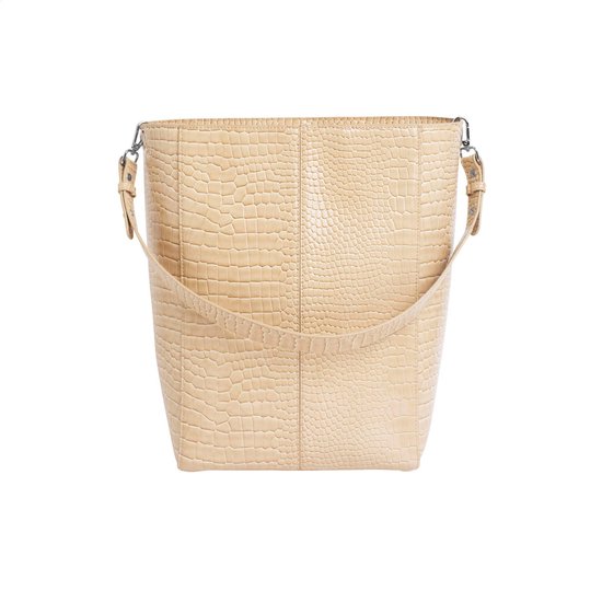 Hvisk Dames Schoudertas Casset Croco Beige