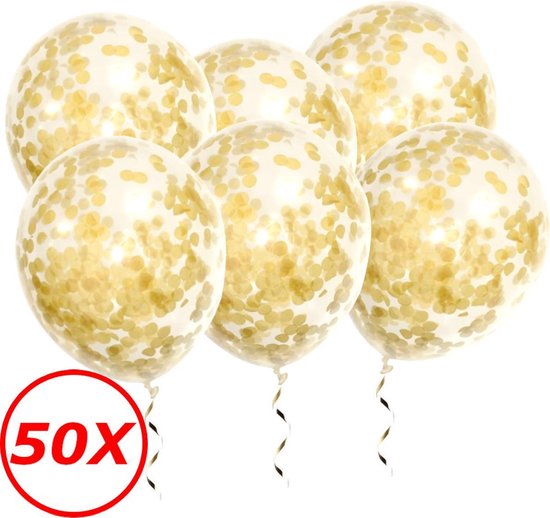 Gouden Confetti Ballonnen 50 Stuks Luxe Feestversiering Verjaardag Bruiloft Ballon Goud Papier Confetti Ballon
