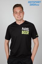 T-shirt - Aftersports - Beer & padel - Zwart/fluo geel - SR - M