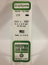 Evergreen 119 Strip 0,4mmX6,4mmX35cm - 10 stuks Styreen