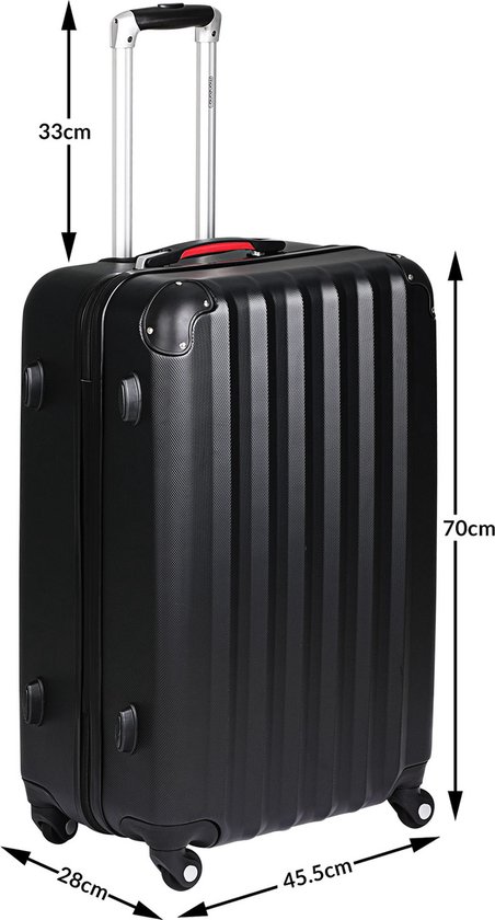 Monzana ® Kofferset 3tlg Trolley Reisekoffer Hartschale M L XL Koffer Rollen Cas