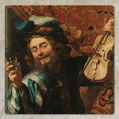 Tegeltje Een vrolijke vioolspeler – Gerard van Honthorst