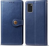 Samsung Galaxy A41 Hoesje - Mobigear - Snap Button Serie - Kunstlederen Bookcase - Blauw - Hoesje Geschikt Voor Samsung Galaxy A41