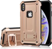 Mobigear Armor Stand Hardcase Hoesje - Geschikt voor iPhone XS Max - Roségoud