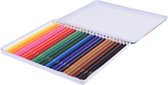 24x Kleurpotloden in diverse kleuren 18 x 0,7 cm - Houten potloden in diverse kleuren - Tekenen/kleuren met potlood