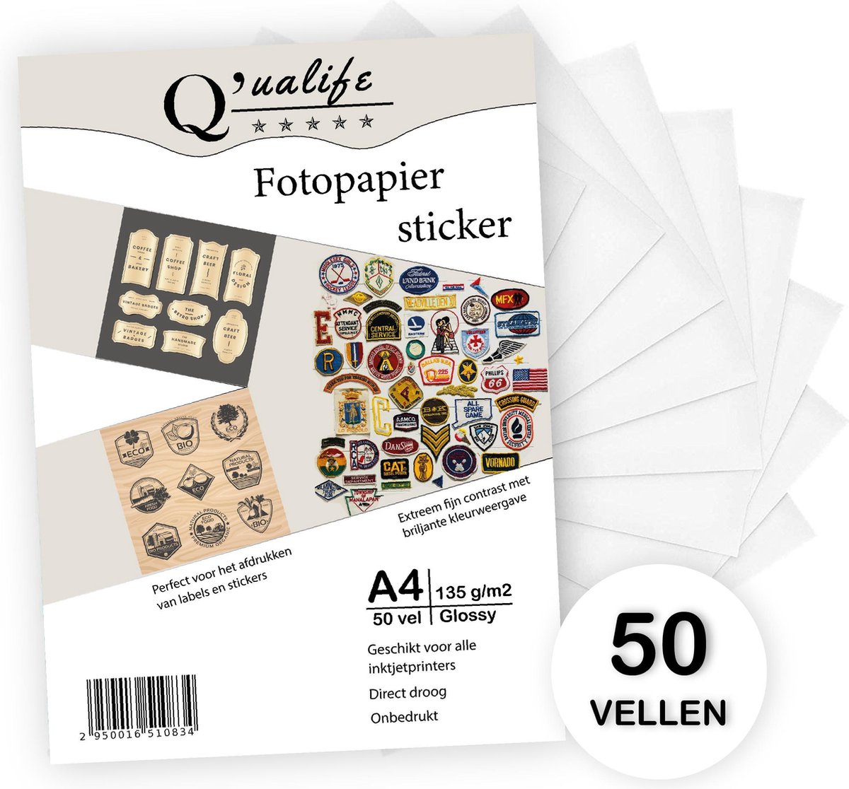 Bedankt Identiteit Panorama Q'ualife® Stickervellen A4 – Sticker Papier voor Printer – Sticker Papier  A4 – Foto... | bol.com