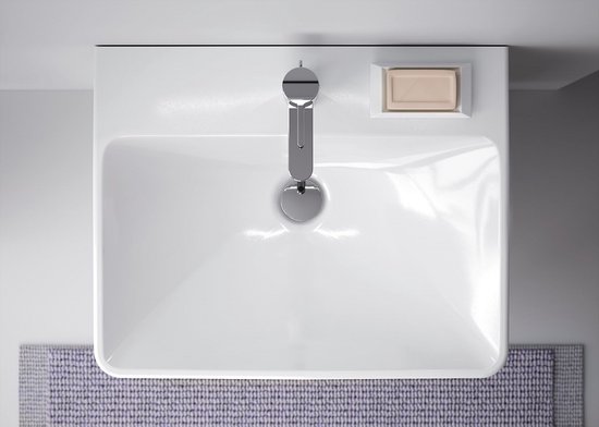 lavebo 600x480 mm, avec trop-plein, trou pour robinetterie, blanc