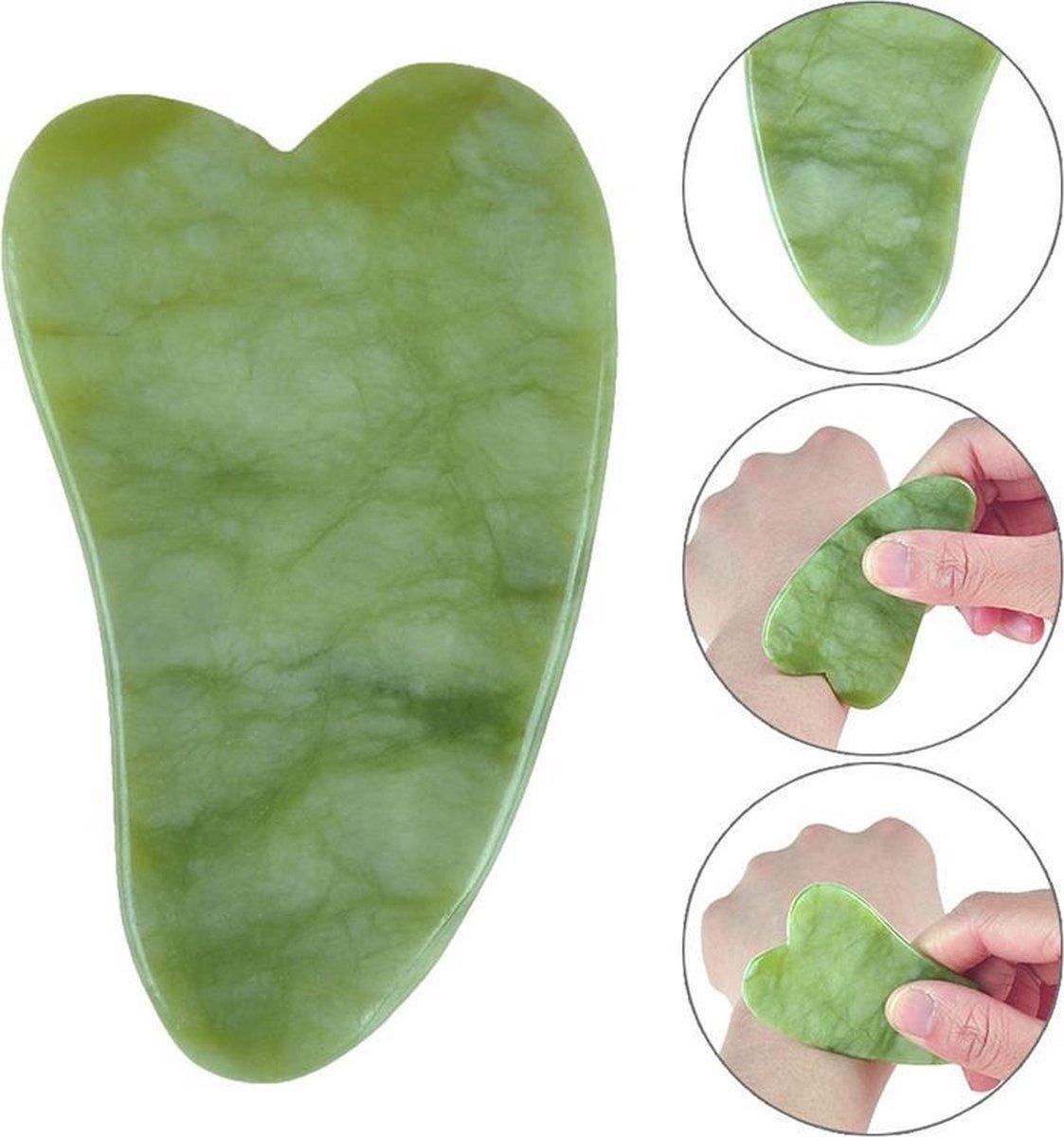 Goedkoopste Guasha© - Gua Sha Jade Schraper - Massagehulpmiddel – Gezichtsmassage – Massage