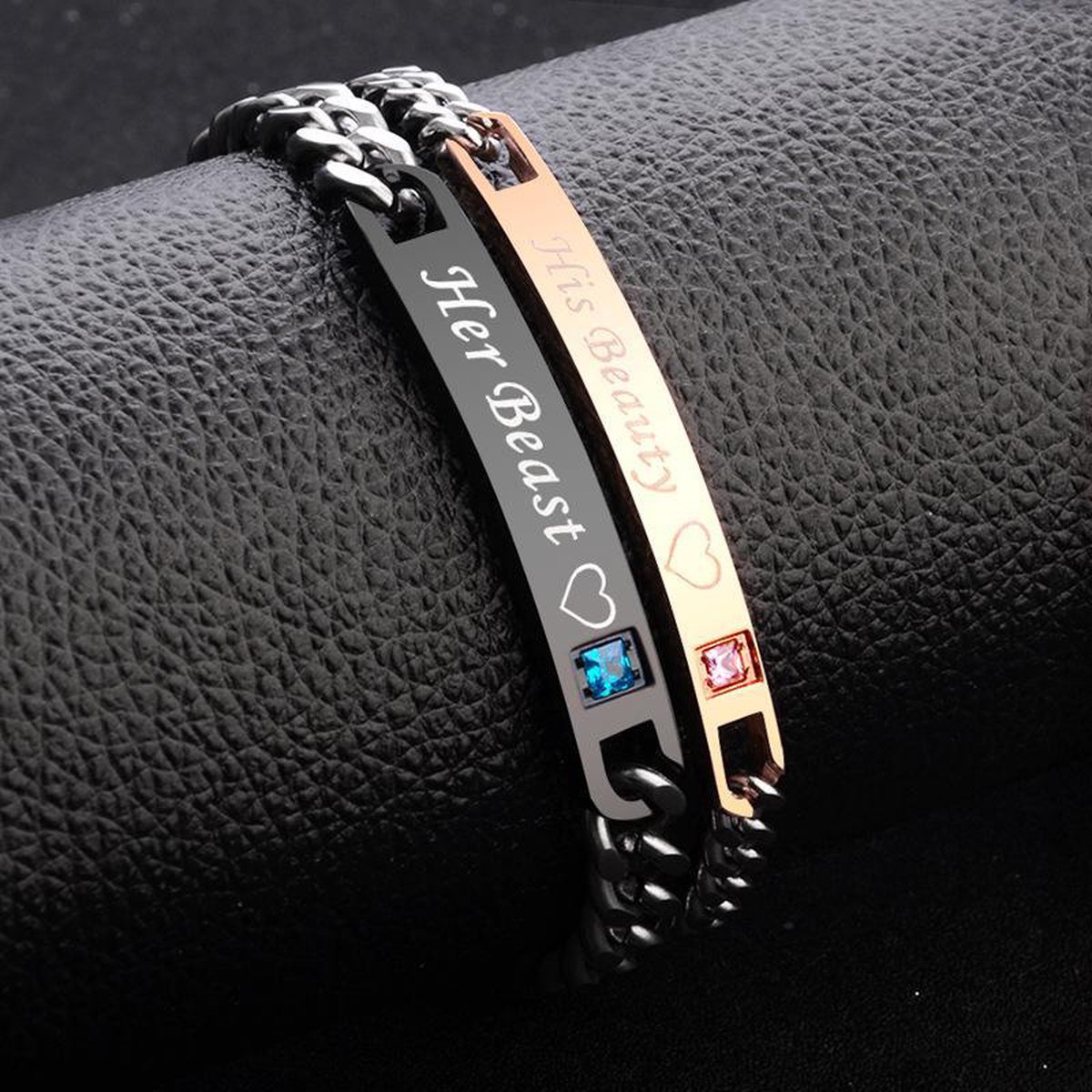 His Beauty & Her Beast Armband Set - Valentijnsdag - Valentijn Cadeautje voor Mannen