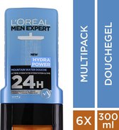 L'Oréal Men Expert Hydra Power Douchegel - 6x300 ml - Voordeelverpakking