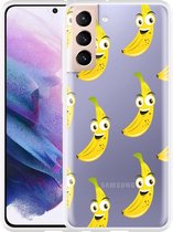 Hoesje Geschikt voor Samsung Galaxy S21 Happy Banaan