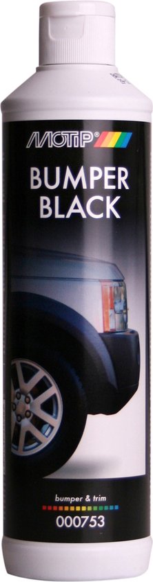 Motip Bumper zwart | Voor herstellen bumper Kleur & Glans | Kunststof bumpers | 500ML