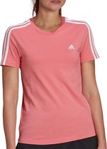 adidas adidas 3-stripes Sportshirt - Maat L  - Vrouwen - roze - wit