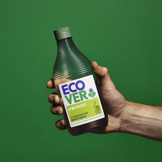 Ecover Afwasmiddel - Voordeelverpakking 8 x 950 ml - Plantaardig & Biologisch afbreekbaar - Fles van gerecycled plastic - Citroen & aloë vera geur