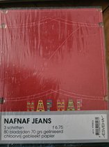 3 Schriften nafnaf jeans 70grs gelinieerd A5