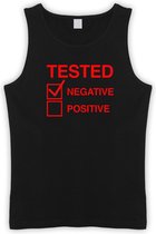 Zwarte Tanktop met  " Tested Negative " print Rood size M